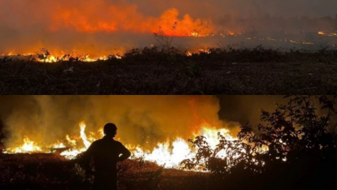 Hiện trường vụ cháy tại khu tái định cư 7 ha ở TP.HCM: Khói đen bốc cao, người dân gồng mình dập lửa