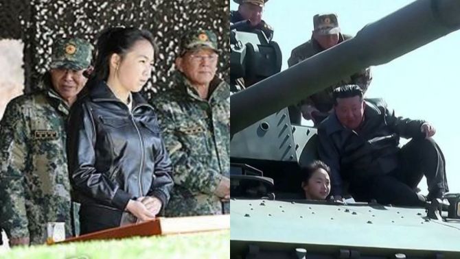 Triều Tiên công bố hình ảnh con gái lãnh đạo Kim Jong-un lái xe tăng, lộ người thừa kế quyền lực?