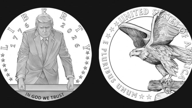 Đồng xu kỷ niệm 250 năm nước Mỹ sẽ mang hình Donald Trump