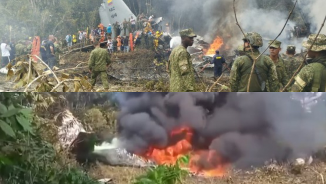 Hiện trường vụ rơi máy bay quân sự khiến 34 người thiệt mạng, hàng chục người nguy kịch giữa rừng