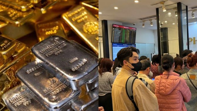 Xếp hàng mua vàng bạc, chưa nhận hàng đã lỗ hàng chục triệu, người mua đối mặt rủi ro thị trường