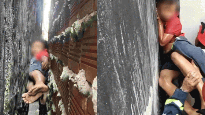 Cảnh bé trai rơi từ mái nhà xuống, mắc kẹt giữa 2 bức tường: Nguyên nhân vụ việc? Tình hình cháu bé?