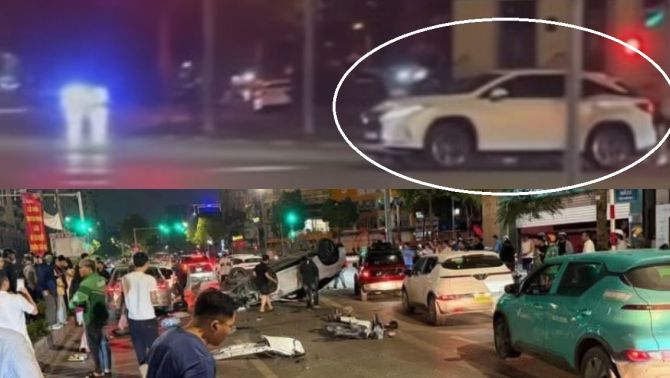 Clip vụ tai nạn ở Trung Kính, Cầu Giấy: Ô tô trắng bỗng dưng lao như phim, tông loạt xe phía trước