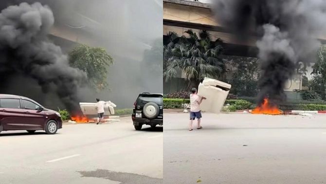 Cái kết cho người đàn ông đốt rác ở chân cầu Thăng Long – Hà Nội khiến khói đen bao trùm