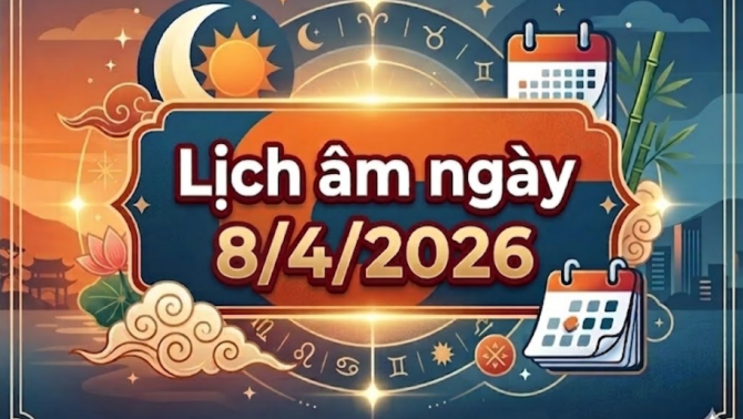 Xem lịch âm ngày 8/4/2026: Thông tin chi tiết ngày tốt xấu, giờ đẹp và hướng xuất hành chính xác
