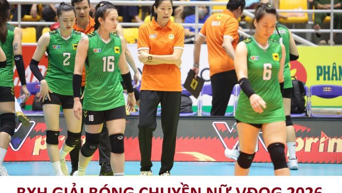 Bảng xếp hạng Giải bóng chuyền nữ Việt Nam VĐQG 2026 mới nhất: VTV Bình Điền Long An thua đau