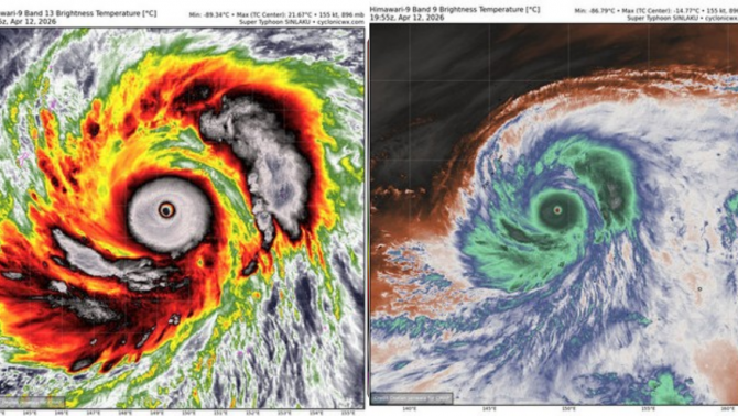 Công bố hình ảnh vệ tinh siêu bão Sinlaku lớn nhất năm 2026: Cơ quan khí tượng lập tức cảnh báo nóng