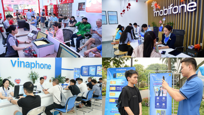 Lo bị khóa SIM, người dân đổ xô đi xác thực thuê bao ngày đầu quy định mới