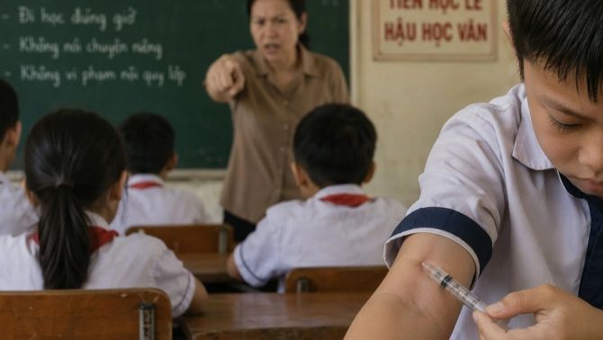 Hiệu trưởng không tin nổi khi nghe tin học sinh lớp 3 bị phạt chích kim tiêm vào tay, hé lộ về nữ giáo viên