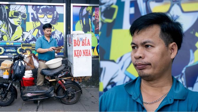 Anh bán bò bía quanh hồ Tây ‘mắt đảo như rang lạc’ có quá khứ ít ai ngờ, bật mí từng làm công an