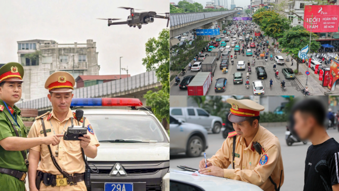 CSGT Hà Nội dùng flycam ‘soi’ từ trên cao, nhiều tài xế dừng đỗ sai quy định bị xử phạt