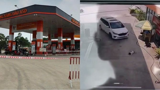 Trích xuất camera vụ bé gái 2 tuổi bị ô tô cán khi nằm chơi ở cây xăng, lời khai ban đầu của tài xế
