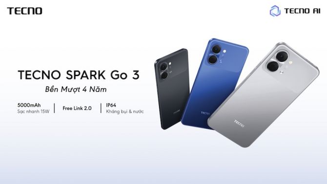 TECNO ra mắt SPARK Go 3 tại Việt Nam: 'Bền mượt 4 năm'