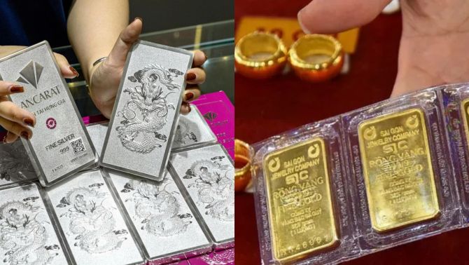 Giá vàng, bạc tối 7/5: Vàng nhẫn 9999, vàng miếng đổi chiều theo vàng thế giới, giá bạc lên mức cao nhất nhiều tuần