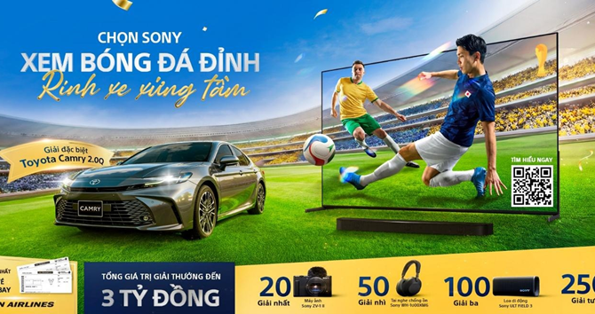 Sony tung ưu đãi ‘khủng’: Mua TV BRAVIA và loa BRAVIA Theatre trúng Toyota Camry 2.0Q trị giá 1,22 tỷ đồng