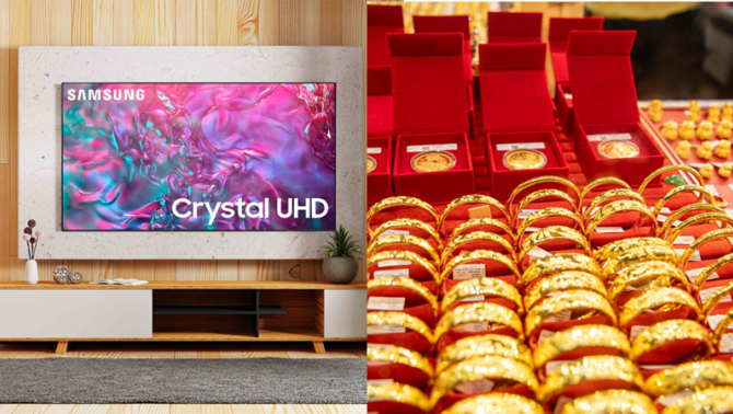 Giá vàng hôm nay ngày 11/5: Trong nước giảm mạnh, Samsung Smart TV Crystal 98 inch giảm nửa giá