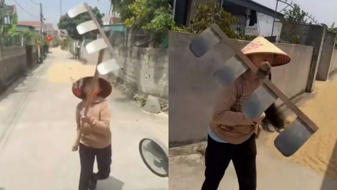Danh tính người phụ nữ phơi lúa lấn chiếm lòng đường rồi dùng cào tấn công tài xế, bị xử lý ra sao?