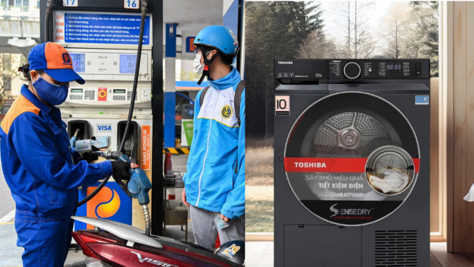Bảng giá xăng dầu ngày 18/5: Xăng dầu trong nước hạ nhiệt sâu, giá máy sấy Toshiba giảm gần nửa giá