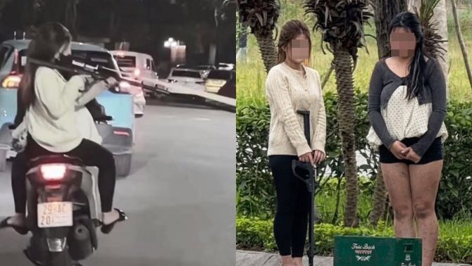 Công an thông tin vụ 2 nữ quái xế dùng ná cao su chĩa vào người đi đường, phát hiện mang theo gì?