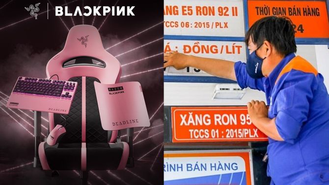 Bảng giá xăng dầu chiều 21/5: Xăng RON95 tăng sốc gần 1.500 đồng/lít, Razer chuẩn bị mở bán BST kết hợp cùng BLACKPINK
