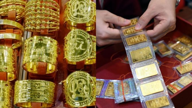 Giá vàng hôm nay (chiều 28/5): Vàng SJC, nhẫn 9999 giảm tới gần 2 triệu/lượng, chênh lệch với thế giới kéo giãn