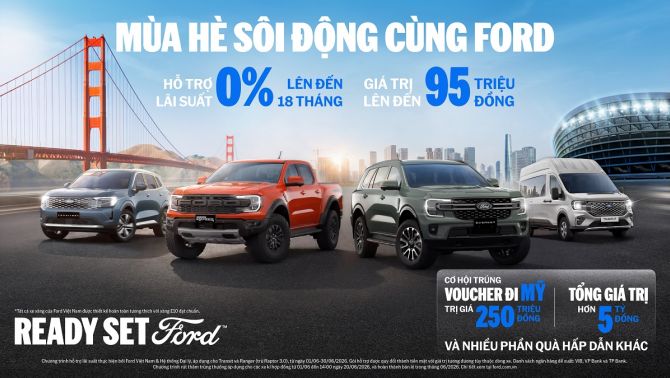 Ford Việt Nam triển khai chương trình khuyến mãi mùa hè với ưu đãi đến 95 triệu đồng