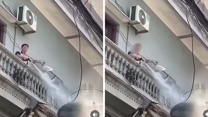 Diễn biến mới vụ người đàn ông xịt nước vào thợ xây nhà sát vách ở Hà Nội