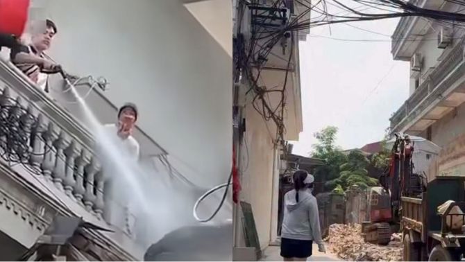 Phát hiện chi tiết đáng chú ý nghi là nguồn cơn vụ xịt nước vào thợ xây nhà sát vách ở Hà Nội