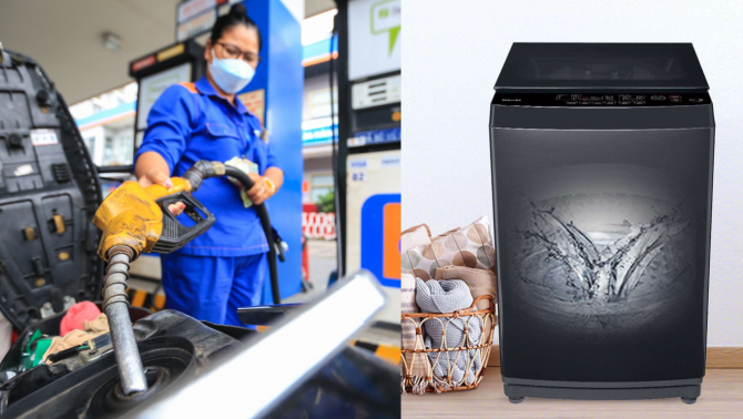 Giá xăng dầu hôm nay 6/6: Rẻ kỷ lục, E5 bốc hơi hơn 9.000 đồng/lít, giá máy giặt Toshiba dưới 10 triệu đồng