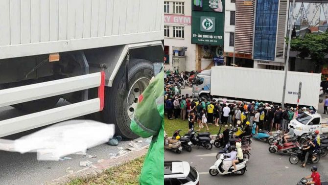 Hiện trường xe máy cuốn vào gầm xe tải ở Phạm Văn Đồng, Hà Nội: Danh tính cô gái trẻ tử vong tại chỗ? 