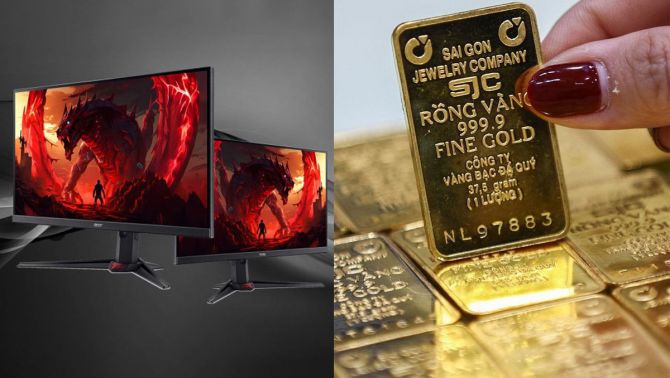 Giá vàng ngày 12/6 bật tăng mạnh hơn 4 triệu đồng/lượng, màn hình gaming Acer giá ra sao?