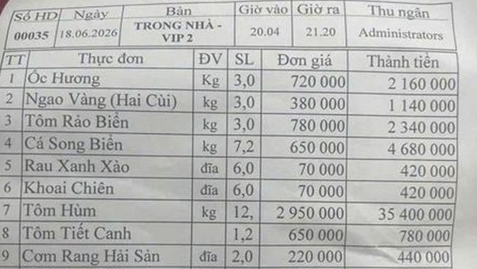 Sự thật vụ hóa đơn hải sản hơn 50 triệu đồng ở Hạ Long, trích xuất camera nhà hàng có gì?