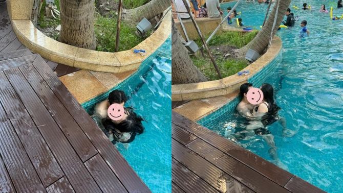 Cặp đôi vô tư ‘thăm dò’ nhau trong góc bể bơi đông trẻ con, nhân chứng kể lại loạt chi tiết ‘đỏ mặt’