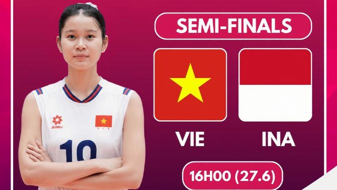 TRỰC TIẾP bóng chuyền nữ Việt Nam vs Indonesia - Link xem bán kết bóng chuyền nữ U18 Đông Nam Á 2026