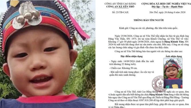 Cao Bằng: Thông tin vụ bé trai 22 tháng tuổi mất tích nhiều ngày sau khi chơi trước sân nhà
