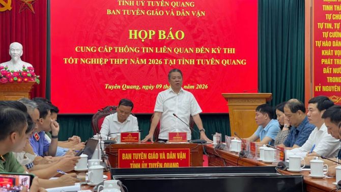Thông tin họp báo vụ điểm 10 Toán Tuyên Quang mới nhất: Xác định bất thường trong công tác coi thi