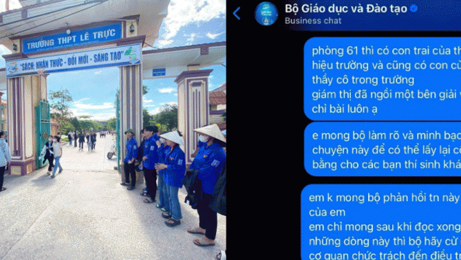 Phản ánh giám thị chỉ bài cho con hiệu trưởng trong phòng thi ở Quảng Trị: Tin nóng về 57 cán bộ coi thi? 