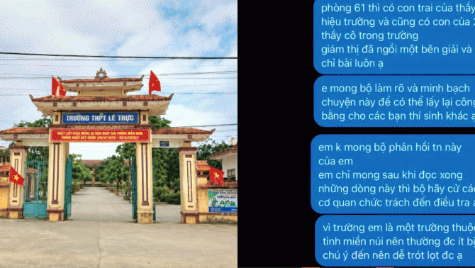 Phản ánh tiêu cực tại điểm thi 'có con hiệu trưởng và thầy cô trong trường': Sở GĐ-ĐT Quảng Trị lên tiếng