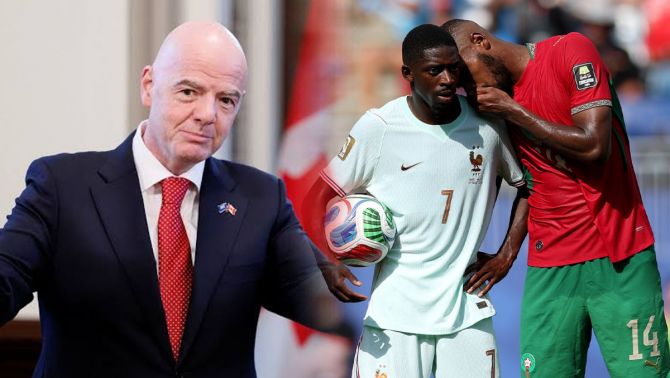 FIFA đối mặt với làn sóng chỉ trích, rõ lý do cầu thủ Maroc 'thoát tội' sau hành động với Dembele