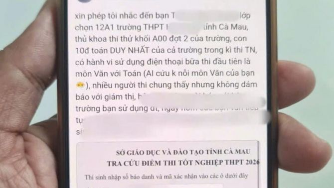 Nóng: Công an Cà Mau thông tin kết quả xác minh vụ nghi thí sinh gian lận thi tốt nghiệp THPT