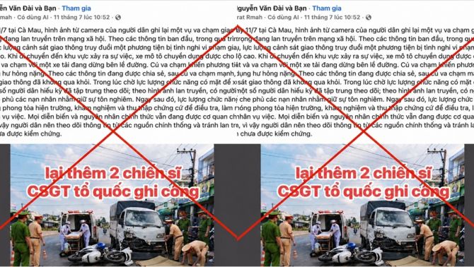 Sự thật thông tin CSGT truy đuổi gây tai nạn ở Cà Mau đang lan truyền trên MXH