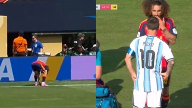 Cầu thủ bị Messi ‘mách’ trọng tài được phát hiện đã bí mật chôn một thứ xuống SVĐ trước khi vào trận