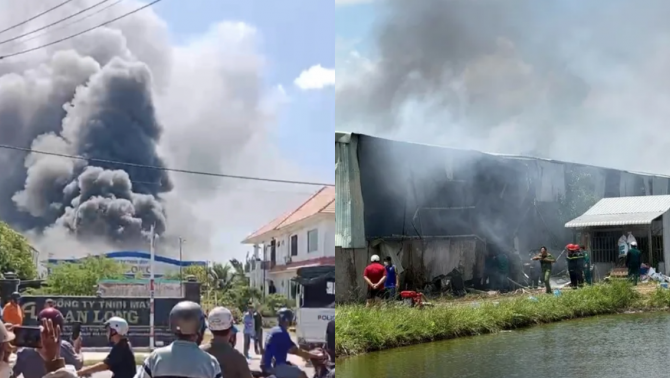 Hiện trường vụ cháy công ty may ở Đồng Tháp: Nhà xưởng bị thiêu rụi, 240 công nhân chạy thoát thân
