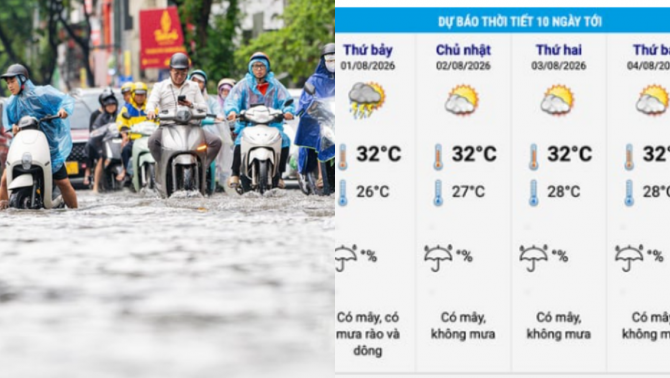 Tin thời tiết mới nhất 28/7: Mưa lớn bao trùm Miền Bắc, chi tiết thời tiết Hà Nội 10 ngày sắp tới
