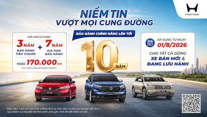 Honda Việt Nam giới thiệu chương trình bảo hành chính hãng lên tới 10 năm dành cho khách hàng Ôtô