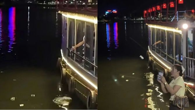 Tìm ra nhóm người đứng trên thuyền ném vỏ bia, chai nhựa xuống sông Hương, chủ thuyền lên tiếng