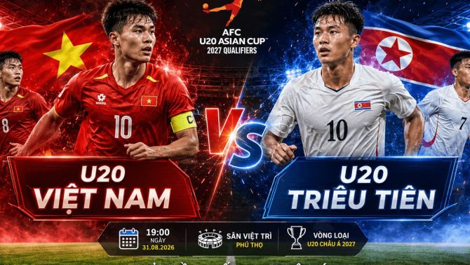 TV360 trực tiếp bóng đá U20 Việt Nam vs U20 Triều Tiên - Link xem trực tiếp Vòng loại U20 châu Á 2027