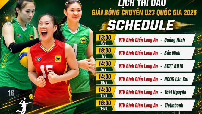 VTV trực tiếp bóng chuyền nữ VTV Bình Điền Long An vs Kinh Bắc Bắc Ninh - Link xem bóng chuyền U23 VĐQG 2026