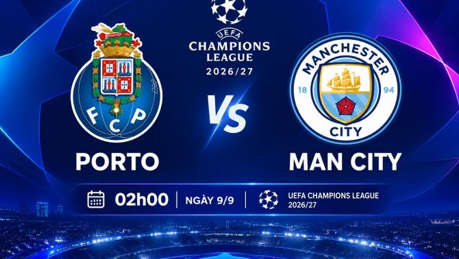 Dự đoán kết quả, tỷ số Porto vs Man City - UEFA Champions League: Siêu máy tính nhận định bóng đá hôm nay 8/9