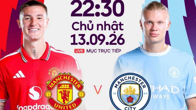 Link xem trực tiếp bóng đá Man Utd vs Man City 22h30 ngày 13/9 - FPTPlay trực tiếp Ngoại hạng Anh hôm nay